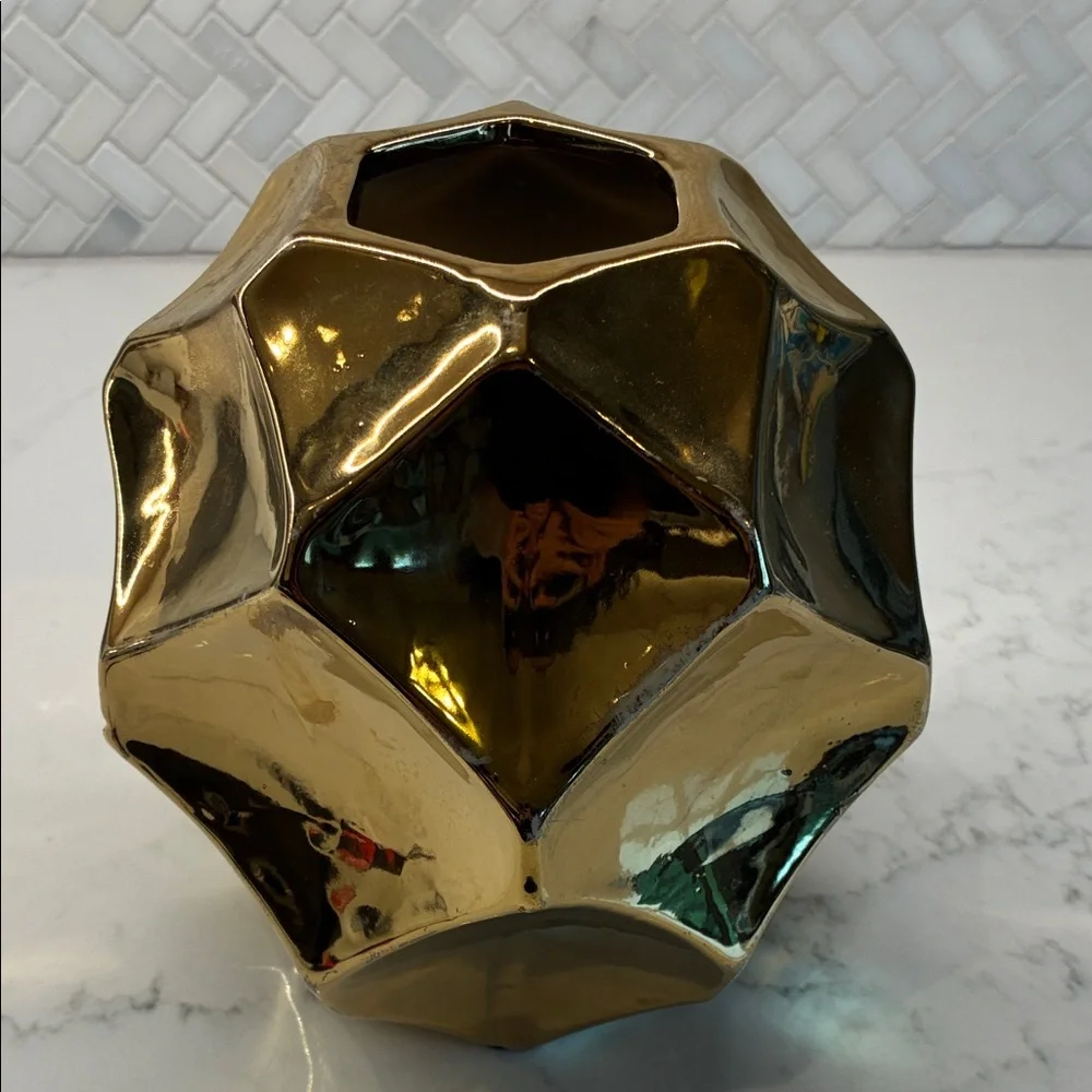 Z Gallerie Metallic Gold Geometric Vase